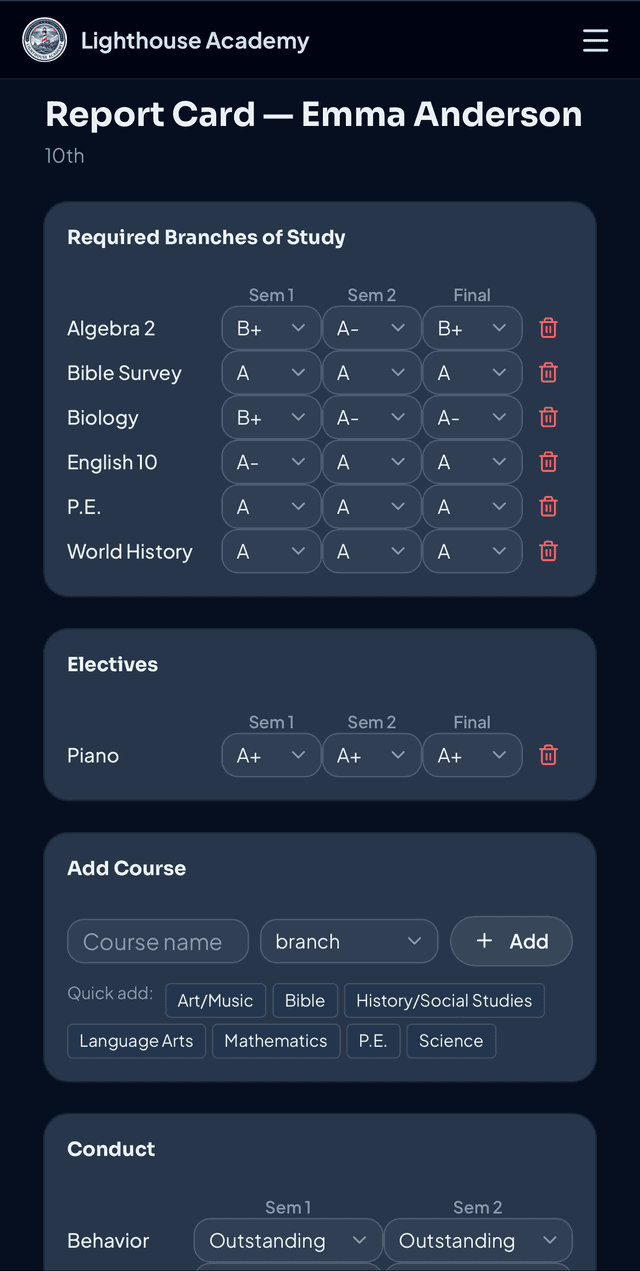 Report Cards